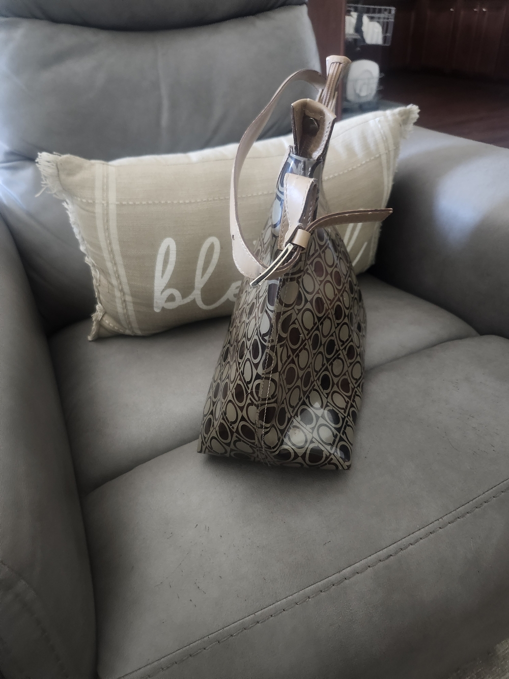 Salvatore Ferragamo Brown Coated Monogram Hobo Bag - Picture 3 of 10